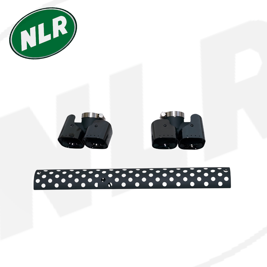 Square Exhaust Tip Kit Land Rover Defender L663 Gloss Black - 292