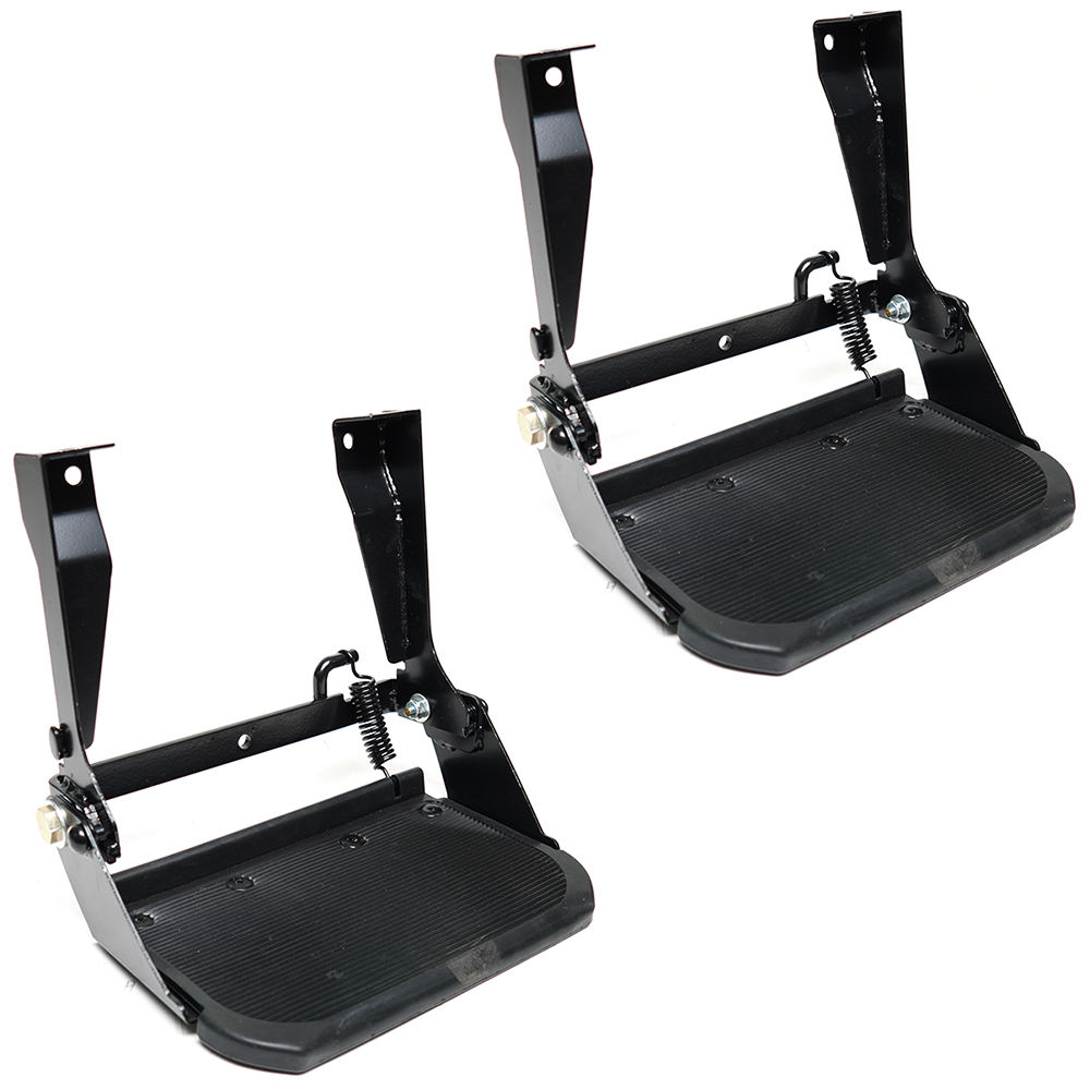 2x Land Rover Defender up to 2016 models Folding Side Step & Fitting Kit - E929