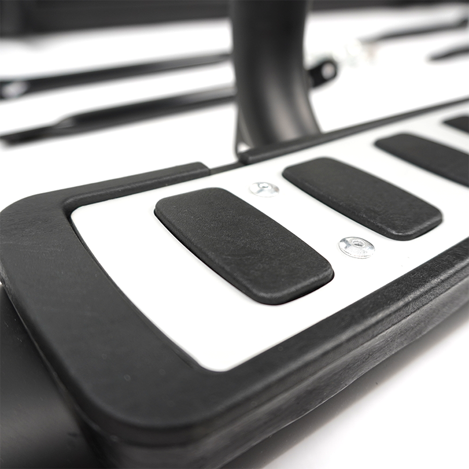 Tubular Side Steps Black/Silver Fire & ice Style for Classic Defender 110 - E110