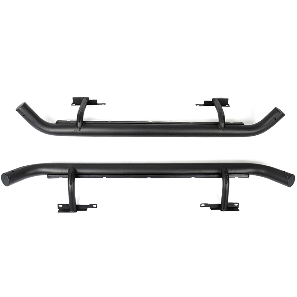 Tubular Side Steps Black/Silver Fire & ice Style for Classic Defender 110 - E110