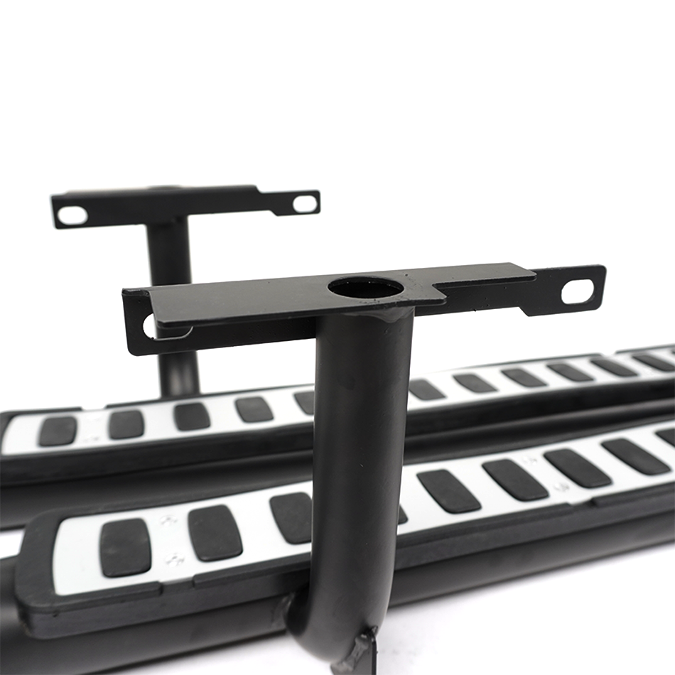 Tubular Side Steps Black/Silver Fire & ice Style for Classic Defender 110 - E110