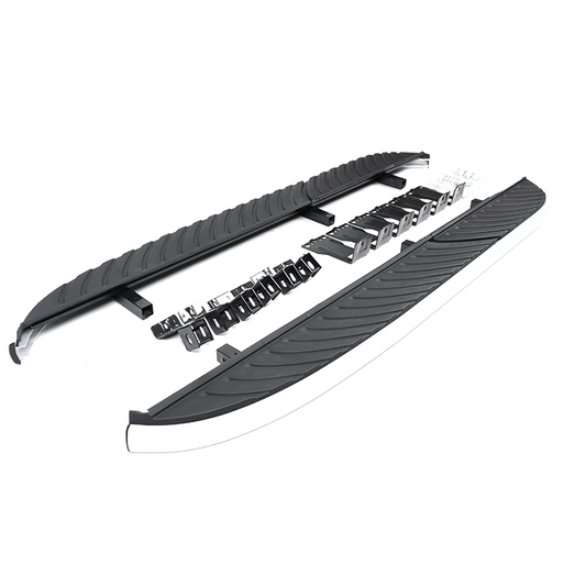 Running Board Side Steps Only Black/Silver for Land Rover Freelander 2  2007-2015 - E38