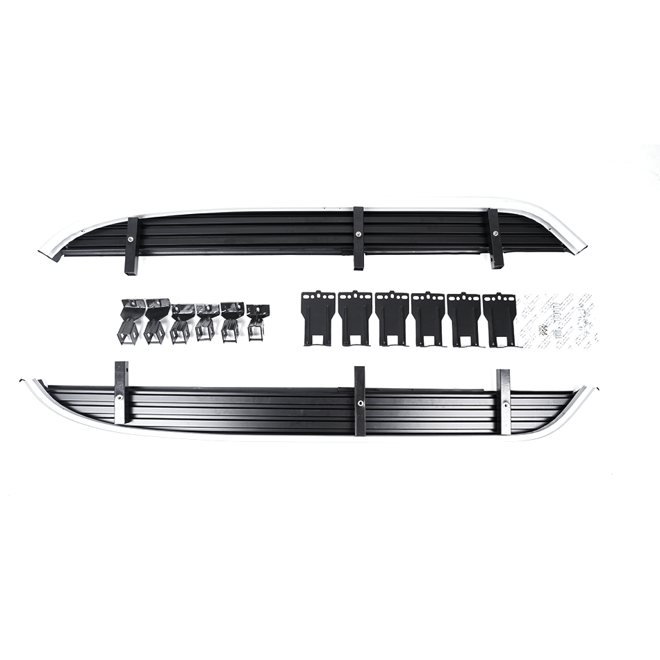 Running Board Side Steps Only Black/Silver for Land Rover Freelander 2 2007-2015 - E38