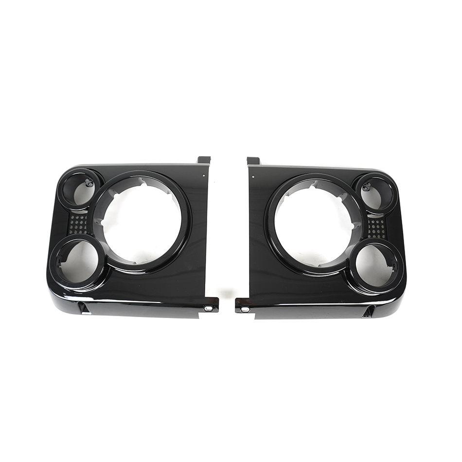 SVX Style Front Grille Gloss Black & Headlamp Cases for Classic Defender 2007+ - E41