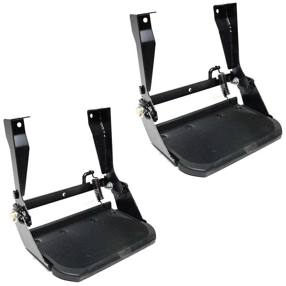 2x Land Rover Defender up to 2016 models Folding Side Step & Fitting Kit - E929