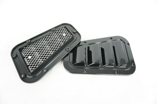 Top Air Intake Vents Gloss Black Wing Bonnet Set for Classic Defender - E17