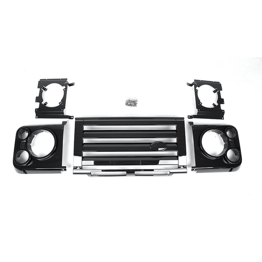 Classic Defender 2007+ SVX Style Front Grille Gloss Black & Headlamp Cases - E41