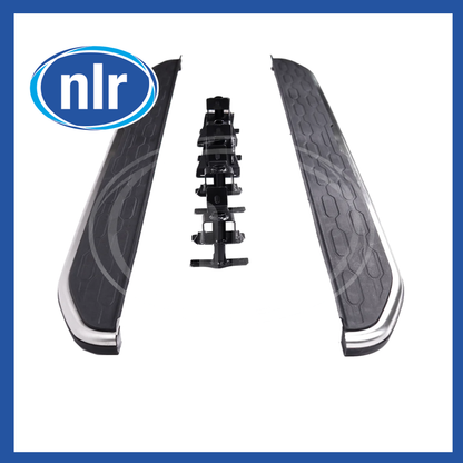 Black/Silver Aftermarket Side Steps Fits Land Rover Discovery Sport