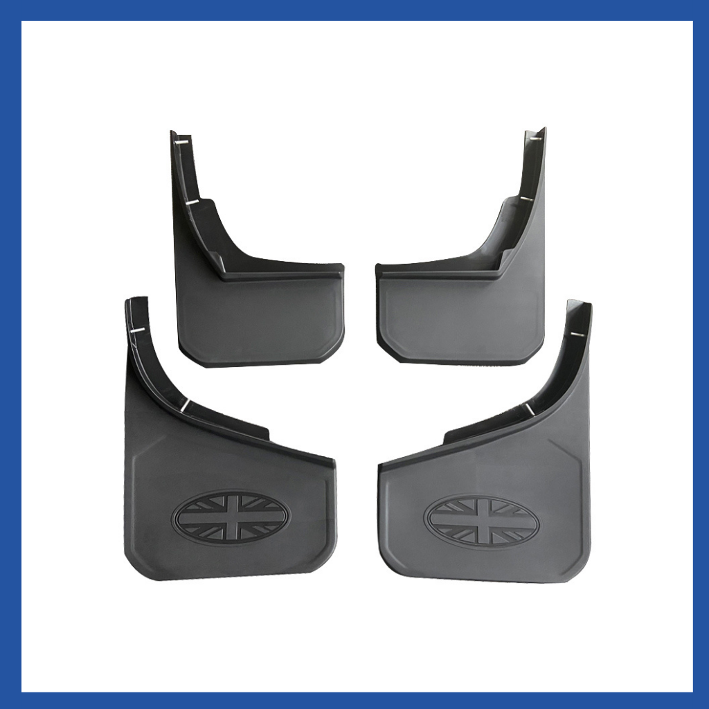 Aftermarket Mudflap Set Fits Defender 2020+ (L663) Union Jack Variant - Black - 118