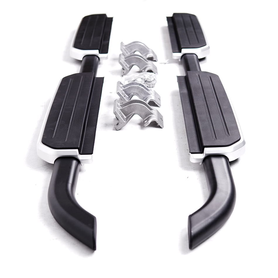 Defender L663 Running Board Side Steps Black & Silver for 110 - E901